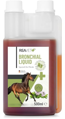 ReaVET Bronchial Liquid für Pferde 500ml I Wohltuend bei trockener & kalter Luft I zur Unterstützung der Atemwegsfunktion – Naturprodukt Ohne Zusätze