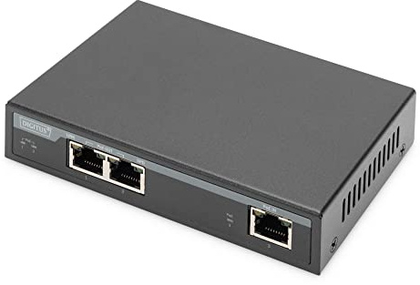 DIGITUS Estensore Gigabit PoE per interni, 2 porte, estensione 60W 100m, collegabile a cascata, autoalimentato