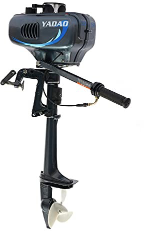 Außenbordmotor 3,5 PS Zwei Takt Benzinmotor Bootsmotor CDI-System Aussenbordmotor Set für Gummiboote, Schlauchboote, Fischerboote, usw.