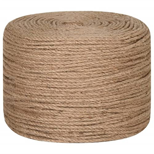 'vidaXL Multipurpose Jute Rope- 50m Long, 6mm Thick for Crafting, Decorations, Packing and Gardening