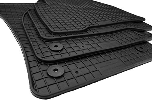 Gummimatten Kompatibel mit Touran II (5T) ab 05/2015 Automatten Allwetter | Fußmatten NEU Premium Qualität 100% passgenau Caro Design Schutz v. Schmutz Schnee & Feuchtigkeit rutschfest schwarz 4-teilig
