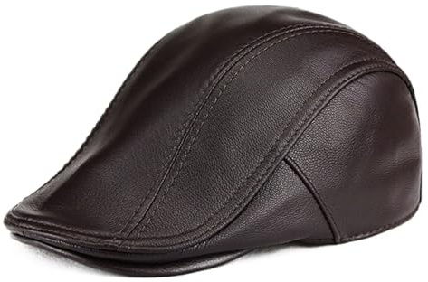 ZMNKH Schirmmütze Herren Schiebermütze Leder Driving Cabbie Jagd Flatcap Newsboy Cap