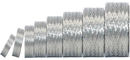 Kokey-xy Tinned Copper Braided Cable Shielding Sleeve Metal Wire Loom Sheathing EMI RFI ESD Protector Grounding Mesh Flat Tubular Expandable 5/16 W(0.20 ID)-9FT