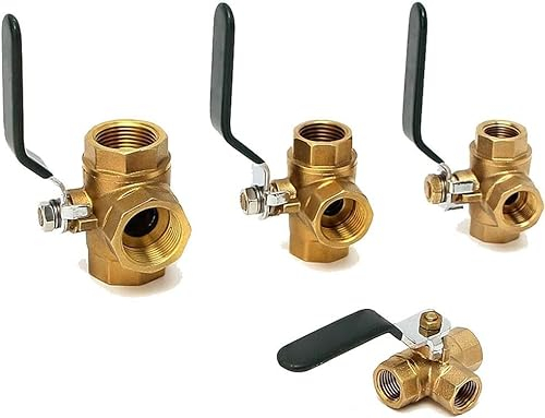 3-Wege-Kugelhahn, Anschlussrohr Kugelhahn, 1/4 Zoll, 3/8 Zoll, 1/2 Zoll, 3/4 Zoll Messing-Kugelhahn, vollständiger L-Anschluss mit Gewindeanschluss, festes 3-Wege-Ventil mit Griff, Wasserhahn-Wasserfi