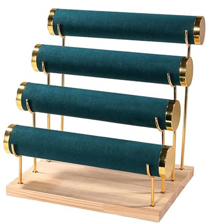 Baoblaze Armbandhalter, Schmuck-Organizer, Uhrenaufbewahrung, Holzsockel, Armband-Displays, Armreif-Ausstellungsständer für Schlafzimmer, Heimgebrauch, Schrank, Grün