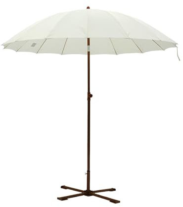 ELZEM Sonnenschirm Strand UV 50+ Sonnenschirm Balkon 200cm Gartenschirm Neigbar Sonnenschirm Kreuzsockel Weiß Marktschirm Wasserdicht Tragbarer Sonnenschirm Für Balkon Garten Terrasse Strand