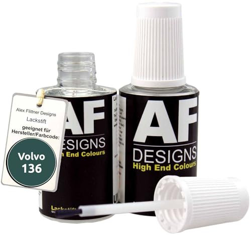 Alex Flittner Designs Lackstift für Volvo 136 Grün Metallic schnelltrocknend 2x20ml Autolack