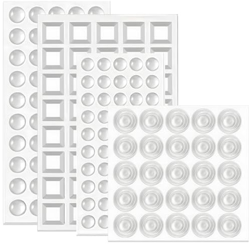 165 Pièces Pare-Chocs d'Armoire, Pare-Chocs Adhésifs de Porte d'Armoire Tampons en Caoutchouc Transparent Pare-Chocs de Meubles en Silicone pour Protecteurs de Meubles et de Portes (4 Tailles)
