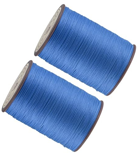 Kozelo 2 Stück Nähgarn, 125m (137 Yards) Ledergarn, Jeansgarn, Nähgarn Extra Stark, Sattlergarn, Polyester Nähmaschinengarn für Lederhandwerk DIY, Buchbinden Reparieren, Blau
