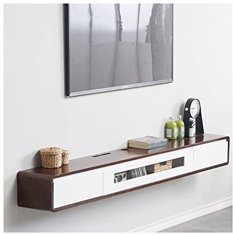 Wandmontierter, schwimmender TV-Ständer, Entertainment-Medienkonsole, Schrank mit Regalen und Stauraum, Farbe B, 120 cm Größe