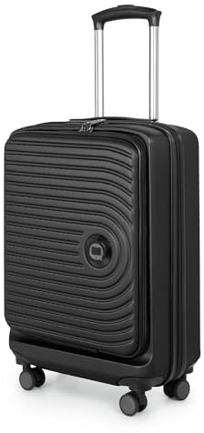 Hauptstadtkoffer Mitte - Handgepäck Toploader 55x40x20, TSA, 4 Rollen, Reisekoffer, Hartschalenkoffer, Rollkoffer, Handgepäckkoffer, Bordgepäck Koffer, Schwarz