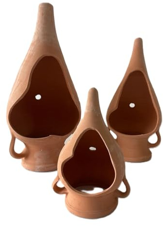 Set med 3 terrakotta amforor med handtag, höjd: 30 cm, 40 cm, 50 cm