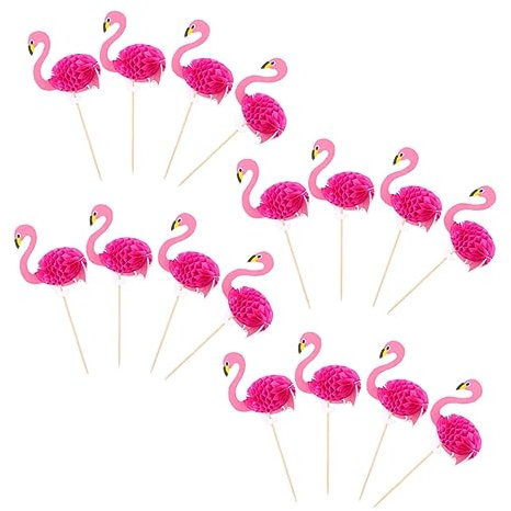 CHILDWEET 30stücke Hawaii Party Cake Picks Dekorative Kuchenstecker Für Besondere Anlässe Kreative Und Ansprechende Tortendekoration Mit Flamingo-design Für Feiern Und Festliche Anlässe