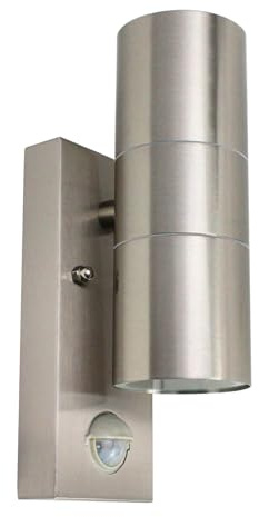 Allesgute Outside Wall Lights with PIR Motion Sensor No Bulbs | IP44 Up Down Outdoor Wall Lights Stainless Steel 240V for Patio Front Door Porch
