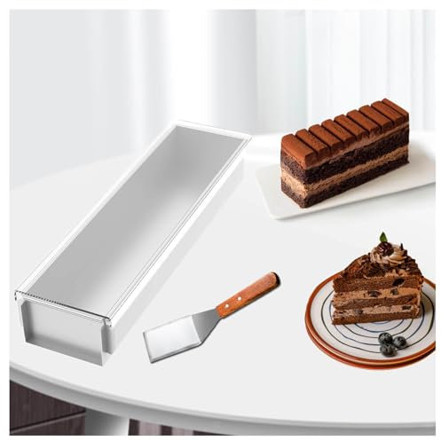 YSMSMZJK Telaio Da Forno Rettangolare Regolabile Coperchio Rimovibile per Pane, Stampo per Torta Tiramisù, Teglia per Torta Rettangolare Adatto per Pane Tiramisù,11inLx3.93inWx2.3inH