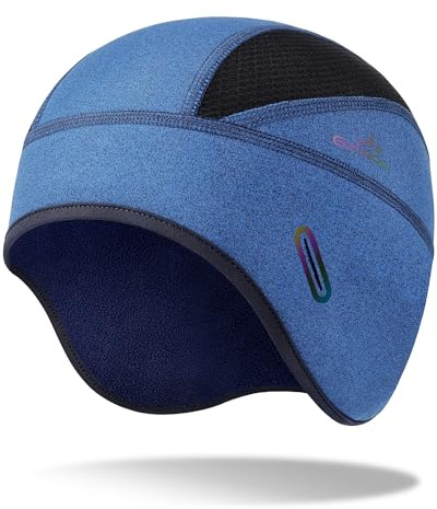 GXCROR Wintermütze Fahrradhelm Mütze | Thermale Unterziehmütze für Fahrradhelm, Skihelm & Motorrad | Atmungsaktive Skull Cap mit Brillenlöchern für Herren & Damen