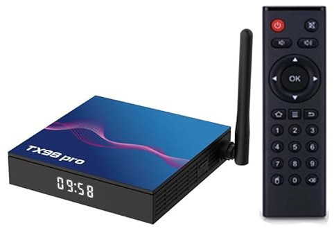 Box Android 14.0, TX98 PRO H618 Quad-Core 64Bit Cortex-A53 Mali 450 MP2 GPU Supporto 4K 3D 1080P 2.4/5.0Ghz WiFi BT5.0 10/100M Ethernet DLNA HDMI 2.0 H.265,4gb+32gb