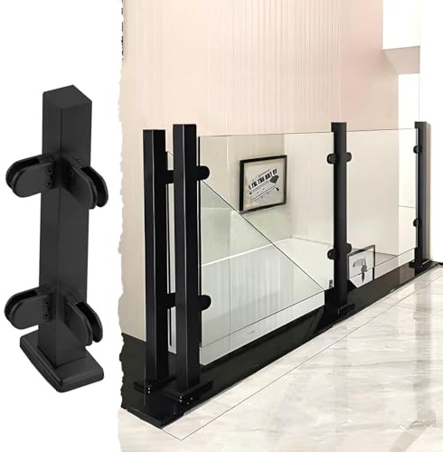 Palo ringhiera in vetro da 61-119 cm con morsetto in acciaio inox, kit per balaustra in vetro per scale interne/esterne, perfetto per pannelli a V e decorazioni moderne