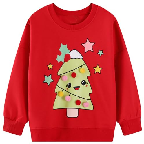 FILOWA Felpa per Bambina, Ragazza Unicorno Ricamo Pullover Maglione Cotone Manica Lunga Maglietta Casual Top, Bambine e Ragazze Senza Cappuccio Felpe 2-7 Anni, Rosa/Gris