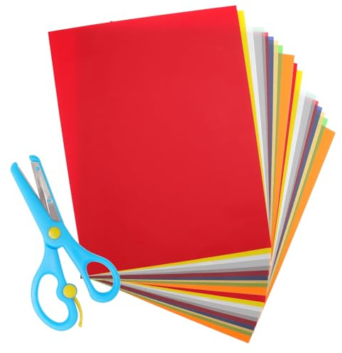 HENGBIRD Lot de 20 feuilles de papier transparent A4 parchemin à imprimer - Papier de bricolage coloré - Avec ciseaux faits à la main - 10 couleurs - Convient pour le suivi et les projets de bricolage