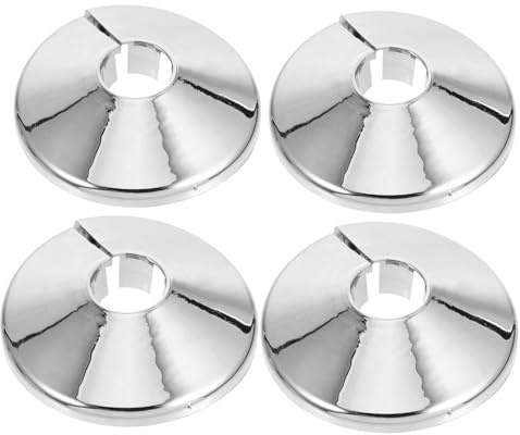 Toddmomy Copertura Facile Installazione Argento Design Bagno in Abs 4 Pezzi e Tubi per Raccordi senza Cuciture Anelli Decorativi Eleganti per Copri Valvole da 15mm