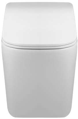 WC da parete senza bordo AquaUno LUSSO White, 52 x 34 x 37,5 cm, sedile con chiusura ammortizzata | Ceramica sanitaria; sciacquone profondo per elementi a parete; coperchio in duroplast con sgancio rapido e fissaggio nascosto