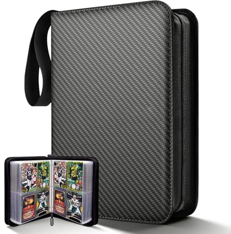 Trading Card Binder, Top Loader Binder 4 Pocket 50 Pages 400 Cards Capacity, Waterproof PU Pokemon Card Folder for Mtg, Tcg, Sports Cards, Game Cards
