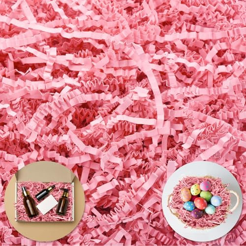 Herbe de Paques, 100g de Papier Déchiqueté Lafite, Papier Remplissage Cadeau, Oeufs de Paques Decoration, Fausse Herbe Pâques, pour Emballage Cadeau et Remplissage (B)