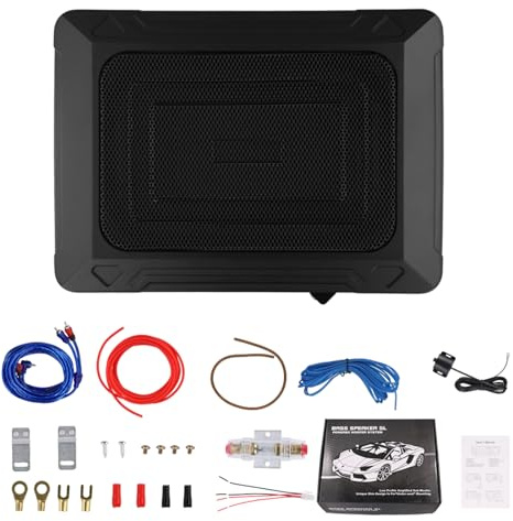 Ultratunn bilsubwoofer, lämplig för bilar och lastbilar, med inbyggd förstärkare, kan placeras under sätet, maximal effekt 1000 W, kompakt subwoofer