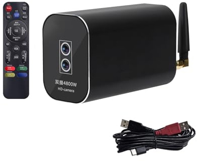 XAGMODSHN Double Webcam en Streaming 8K Télécommandée USB Autofocus Living Stream Camera pour La Diffusion en Direct De Réunions Virtuelles Webcam en Aluminium