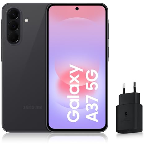 Samsung Galaxy A37 5G, Smartphone Android 5G avec l'IA accesible à Tous, 128 Go, RAM 6 Go, Chargeur Secteur Rapide 25W Inclus, Smartphone déverrouillé, Graphite, Version FR