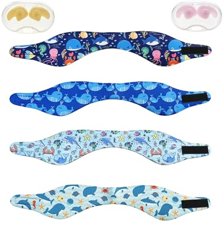Tappi Orecchie Piscina con Fascia Nuoto per Bambini, Fascia Regolabile Paraorecchie Impermeabile, Tappi per Orecchies per Nuoto