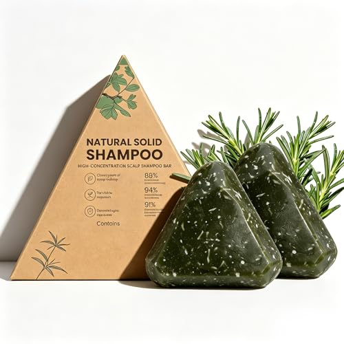 Korean Scalp Revival Bar, champú de romero para el crecimiento del cabello, champú sólido anticaída del cabello, jabón de agua de romero para mujeres y hombres (2 unidades)