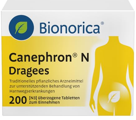 Canephron N Dragees – 4-fach stark bei leichter Blasenentzündung, zur Unterstützung der Blase, mit pflanzlichen Wirkstoffen, für Erwachsene und Jugendliche ab 12 Jahren, 200 St