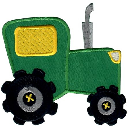 PatchMommy Traktor Aufnäher zum Aufbügeln für Kinder, 9 x 9 cm | Gesticktes Bügelbild, Patch & Applikation für Baby- und Kinderkleidung & Rucksäcke – zum Aufbügeln oder Aufnähen