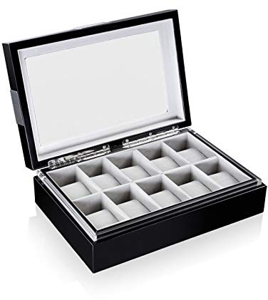 HEISSE & SÖHNE SEIT 1976® Uhrenbox Executive 10 Schwarz für 10 Armbanduhren