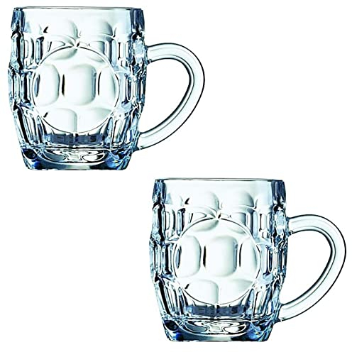 Arcoroc Britannia Set of 2 British Glass Beer Mug 10oz / 0.5 pint - 0293614