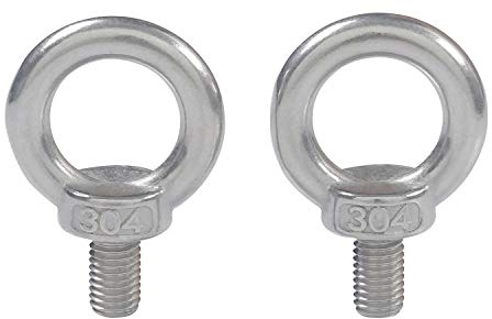 M10X18 Pernos de Ojo de Tornillo 304 Acero Inoxidable Rosca Macho Anillo de Elevación Ojo de Perno Tornillos de anilla de tornillo Maquinaria Hombro 2 UNIDS