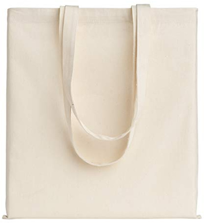 POLHIM® Hochwertige Baumwolltasche Jutebeutel Stoffbeutel unbedruckt 220 g/m2 Größe 38x42 cm Langen Henkeln 70 cm 100% Baumwolle (Natur)