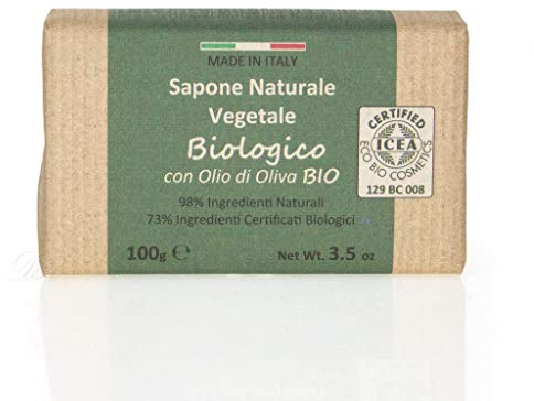 Iteritalia Sapone Vegetale Biologico con Olio di Oliva Bio - 100 g