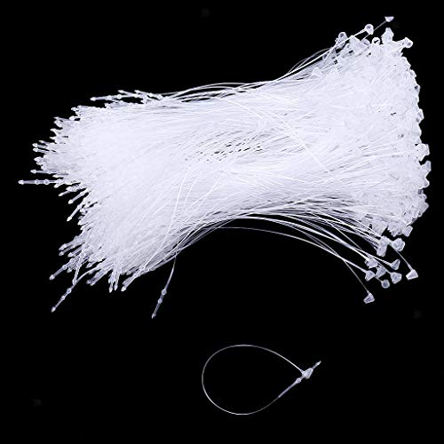 1000 Stück Kunststoff-Etikettenverschluss 12,5 cm Sicherheitsetiketten Schlaufe transparent weiß Schnappverschluss für Etiketten auf Textilien, Lederwaren, Schuhen