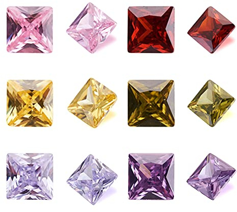 Cheriswelry Cabochon, klare Zirkonia-Cabochons, gemischte Farben, facettierte Strasssteine für Schmuckherstellung und Zubehör