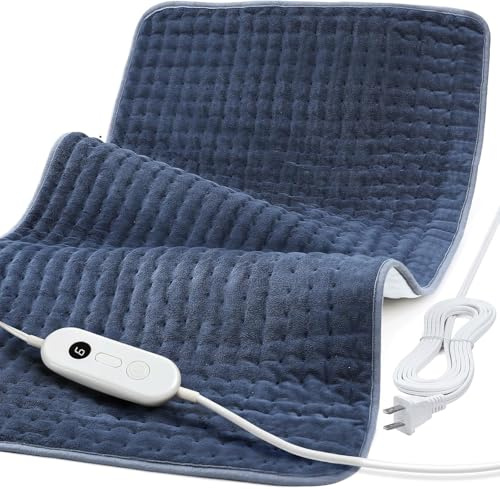 Heating Pad for Back Pain Relief, 17 x 33 Extra Large Heating Pads for Cramps,Electric Heating Pad with 6 Temperature Controller, Moist & Dry Heat, Auto Shut-Off, Soft Micro Plush, Machine Washable