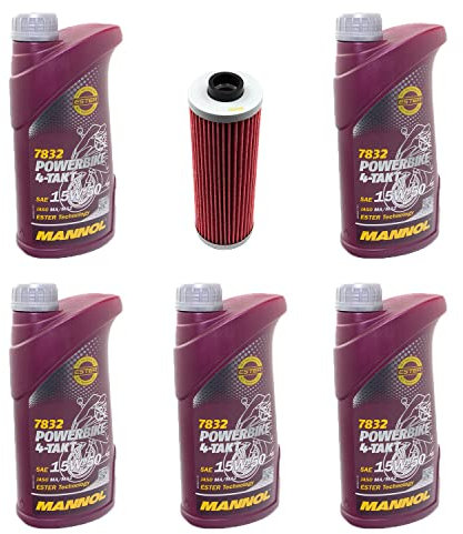 Motoröl Set 15W50 5 Liter + Ölfilter HF161 für BM W