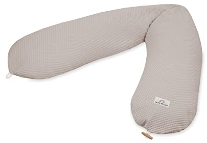 Julius Zöllner Wafffelpique Stillkissen ca. 190 cm | Füllung 42 Liter EPS-Mikroperlen | Made in Germany | Bezug aus 100% Baumwolle | Oeko-TEX® Standard 100 | Seashell