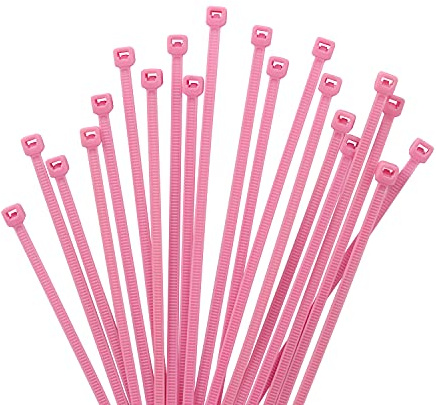 XINGO 1000 PCS Cable Zip Ties, 18lb Strength, Small Tie Wraps Self-Locking Nylon Zip Ties for Indoor and Outdoor Use (150mm x 2.5mm, Pink)