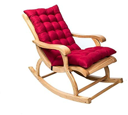 Schaukelstuhl Polster Hochlehner Auflage Sitzkissen Gartenstuhlauflage 120x50x8cm Bankauflage Auflagekissen Polster Kissenauflage Ersatzpolster hochwertig, waschbar und pflegeleicht (Color : Red)