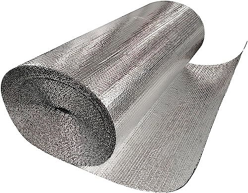DECAKE Aluminiumfolien-Isolierung, Dampfsperre, Selbstklebende Isolierung, Doppelfolie, Luftpolsterfolie, Aluminiumfolie, Isolierrolle, Dampfsperre, Verschiedene Größen, 5 mm dick, zur Ve