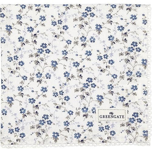 GreenGate Monica Stoffserviette mit Spitze blau 40x40cm