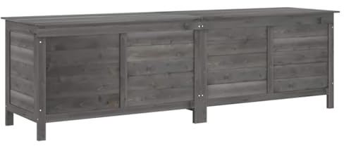 vidaXL Dynbox antracit 198,5x50x56,5 cm massivt granträ
